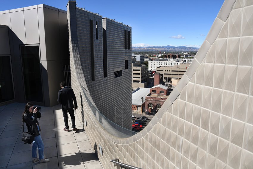 Reopened terrace space on the seventh level of the Martin Building at the Denver Art Museum gives visitors an expansive view of Denver's cityscape and the Front Range.